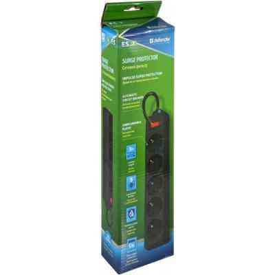 Сетевой фильтр питания Defender ES 1.8m 5 роз. black (99484) Винница