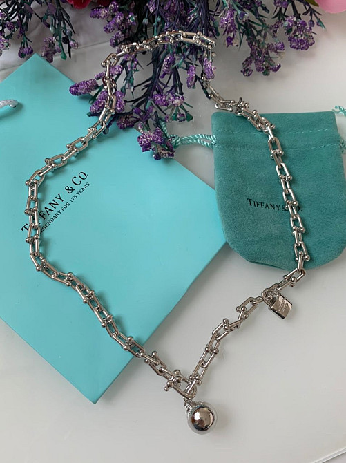 Тіффані Tiffany підвіска ланцюг велика на шию з кулькою і замочком Одеса - фото 1