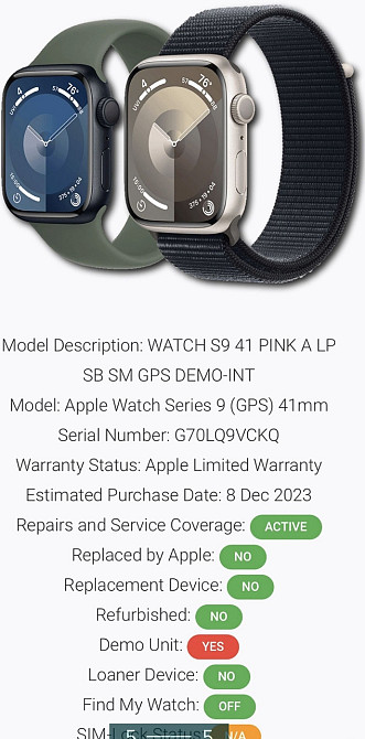 Apple Watch Series 9 , 41mm. GPS Punk Aluminium Case. Киев - изображение 5