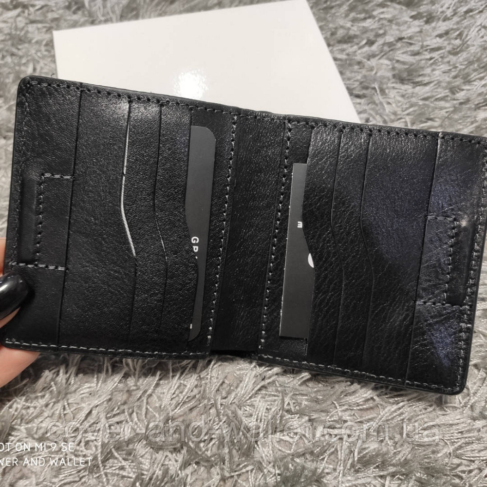 Красивий чорний чоловічий гаманець на магнітах Grande Pelle Lettera Київ - фото 5