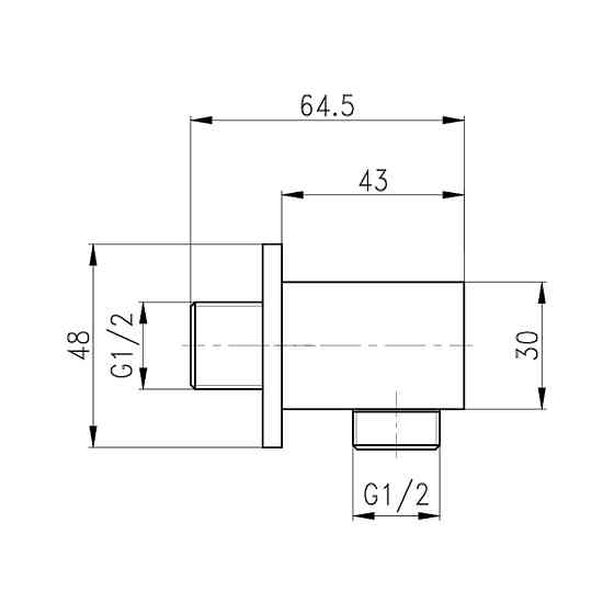 Акційний набір Qtap 1+1=3: Під'єднання для шланга Spojeni Chrome, прямокутне QTCRMB130 Київ