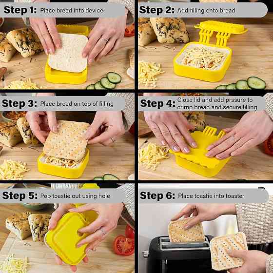Форма для сендвічів Toastie Maker Modish Ware, запаювач тостів для тонкого хліба, BPA Free, для тостера, духовки, аерофритюрниці Київ