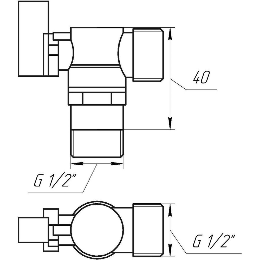 Кран кульовий кутовий SOLOMON 1/2″х1/2″ A7172 Киев - изображение 3