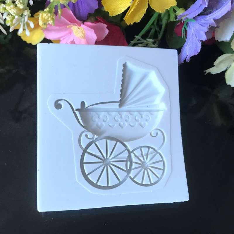 Молд силиконовый Коляска детская 48 на 42 мм серый Киев - изображение 5