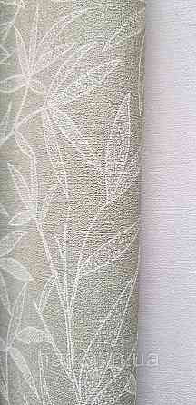 Шпалери вінілові на флізеліні метрові Rasch Novella 1,06х10 листя гілки матові білі на зеленому Київ