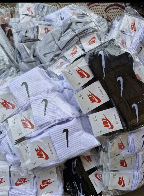 Дитячі якісні бавовняні середні висоти шкарпетки в наборі по 3 шт. різного кольору Nike. Розмір 31-34 Київ - фото 4