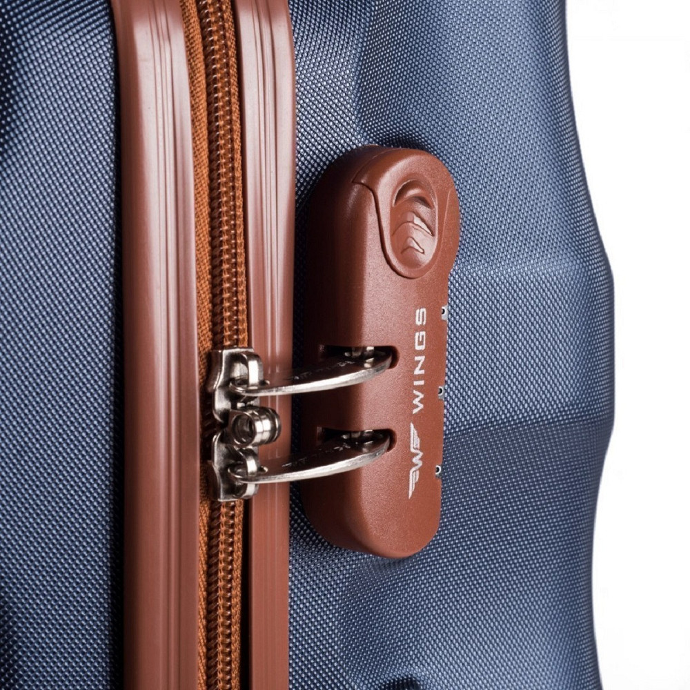 Чемодан пластиковый WINGS 402 малый темно-синий Киев - изображение 5