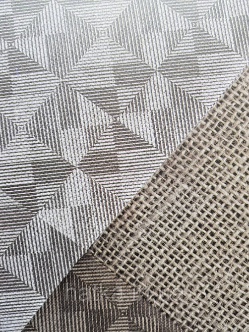 Шпалери метрові вінілові на флізелін AdaWall Beta метрові однотонні під тканину під льон білий з сірим Київ - фото 1