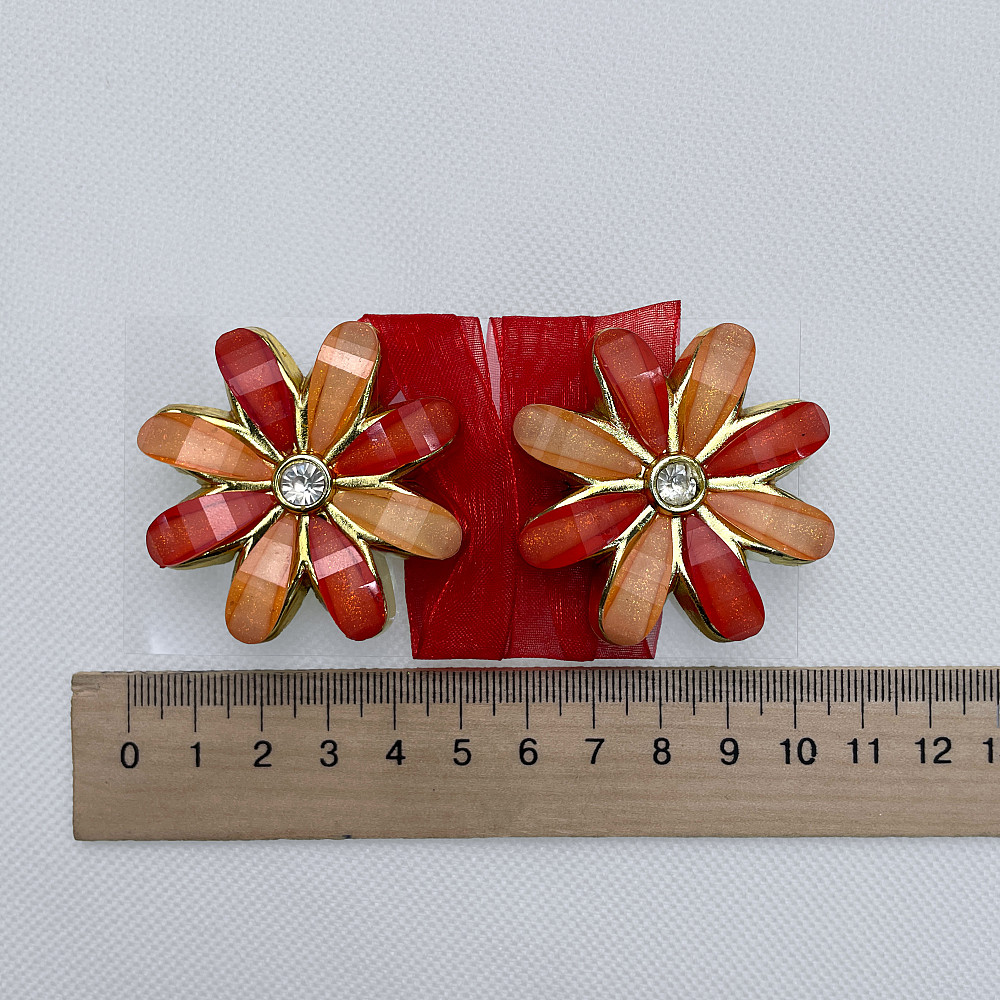 Магніти для штор та гардин "Квітка" набір 2 шт Червоний з помаранчевим (81-254) Київ - фото 7