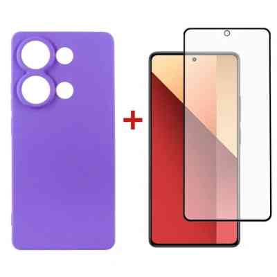 Чохол до мобільного телефона Dengos Kit for Xiaomi Redmi Note 13 Pro 4G case + glass (Purple) (DG-KM-64) Вінниця