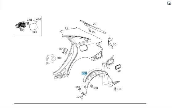 Mercedes-Benz  A1176900430 Підкрилок повстяний задній правий CLA Shooting Brake X117 CLA C117 Одеса