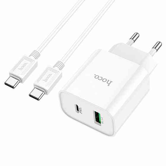 Сетевое зарядное устройство HOCO C80A Plus Rapido PD20W+QC3.0 charger set, цвет белый 6931474779908 Одесса