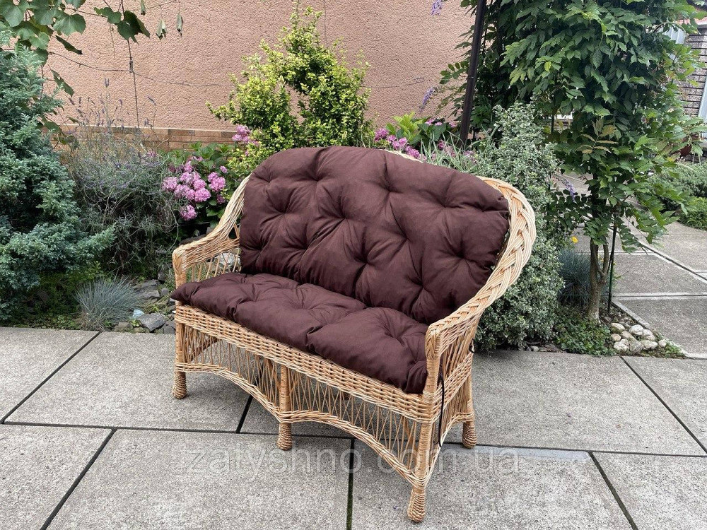 Диван плетений з коричневою подушкою Київ - фото 8