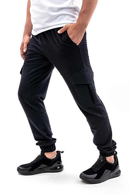 Джоггеры мужские, чёрные Крохатушка одяг 56 Киев - изображение 1