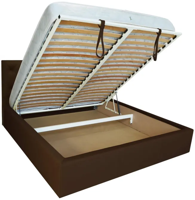 Ліжко Двоспальне Bristol VIP 160 х 200 см Fly 2231 A1 З додатковою металевою цільнозварною рамою Темно-коричневий Київ - фото 4