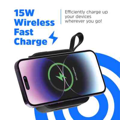 Батарея универсальная Energizer Magnetic Wireless 10000mAh 20W PD, AC зарядка, QI/15W, built-in USB-C (QM10001AC) Винница