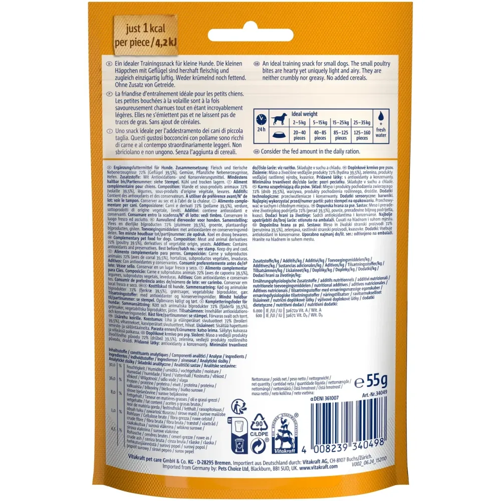 М’ясні кульки для собак Вітакрафт Vitakraft Boony Bits S ласощі з птицею для середніх та малих порід, 55 г Вінниця - фото 2
