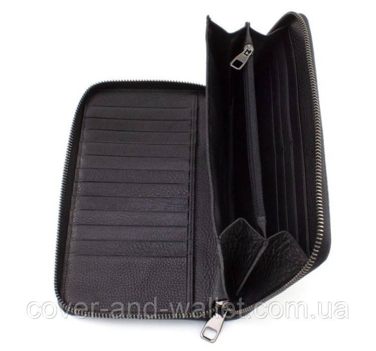 Фирменный кожаный мужской клатч с фактурой под рептилию Marco Coverna 086-5901 Black Киев - изображение 4