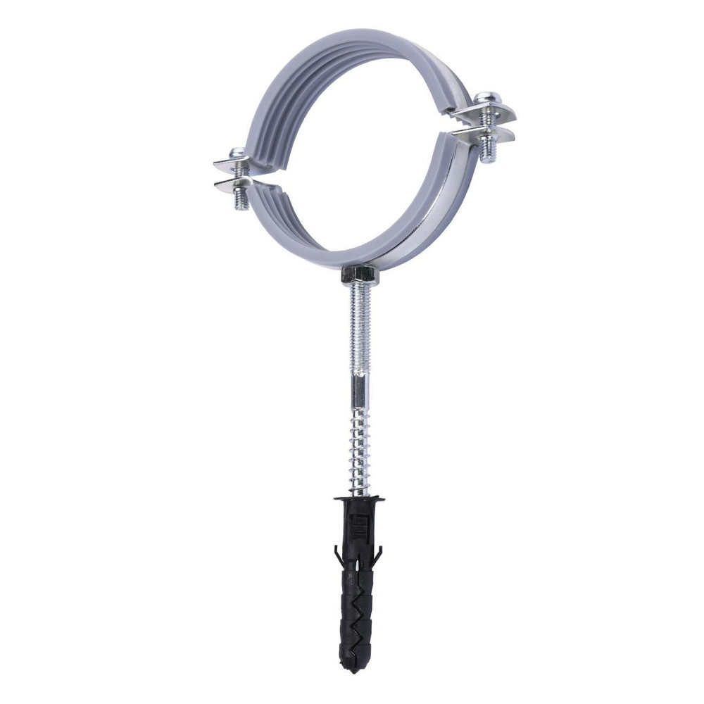 Хомут в сборе CR 2 1/2″ (70-80мм) с винтом-шурупом 8*100 и дюбелем в уп., серый (000006307) Киев - изображение 3