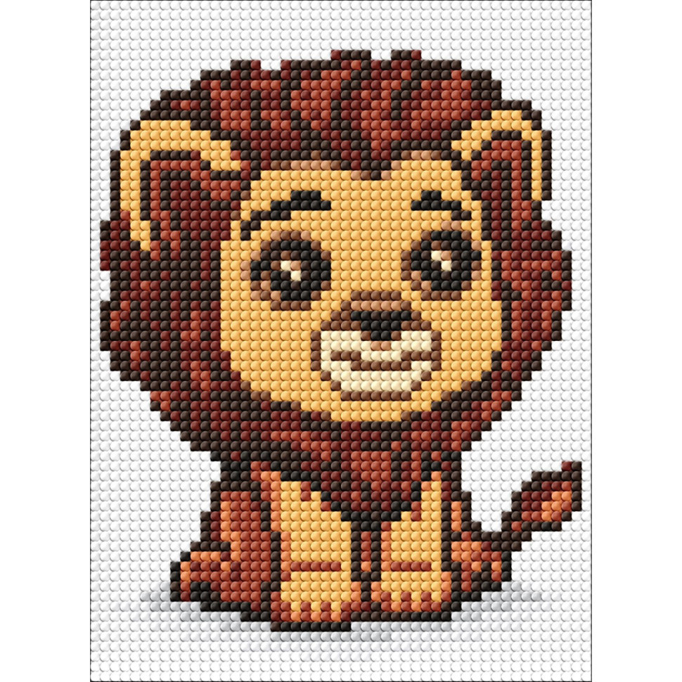 Алмазна мозаїка без підрамника для дітей "Цар тварин" AMM1024, 15х20 см Вінниця - фото 1