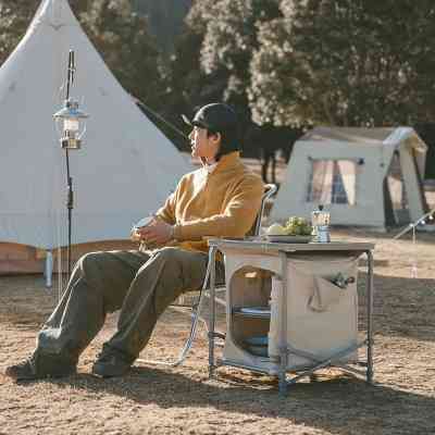 Туристический стол Naturehike CNH22JU031 із полицями бежевий (6975641888895) Винница