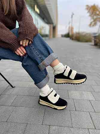 Lilin Кроссовки женские LILIN черные натуральная кожа зима (5686) Коломыя