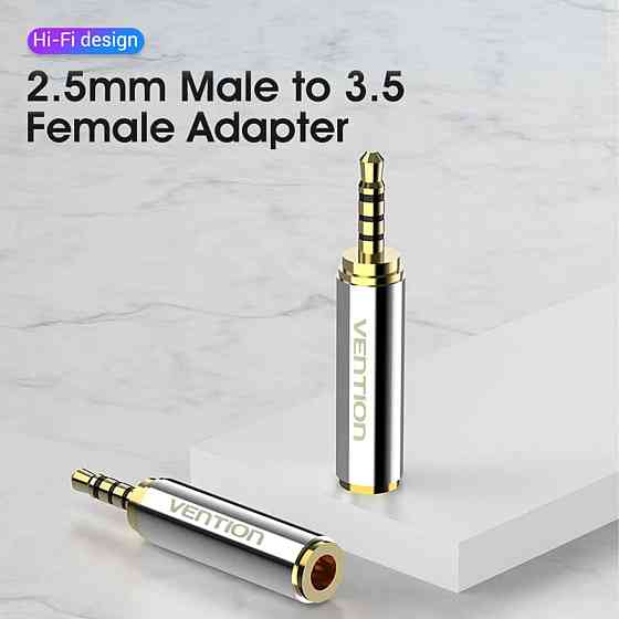 Адаптер Vention 2.5mm Male to 3.5mm Female Audio Adapter Silvery Metal Type (VAB-S02) Київ