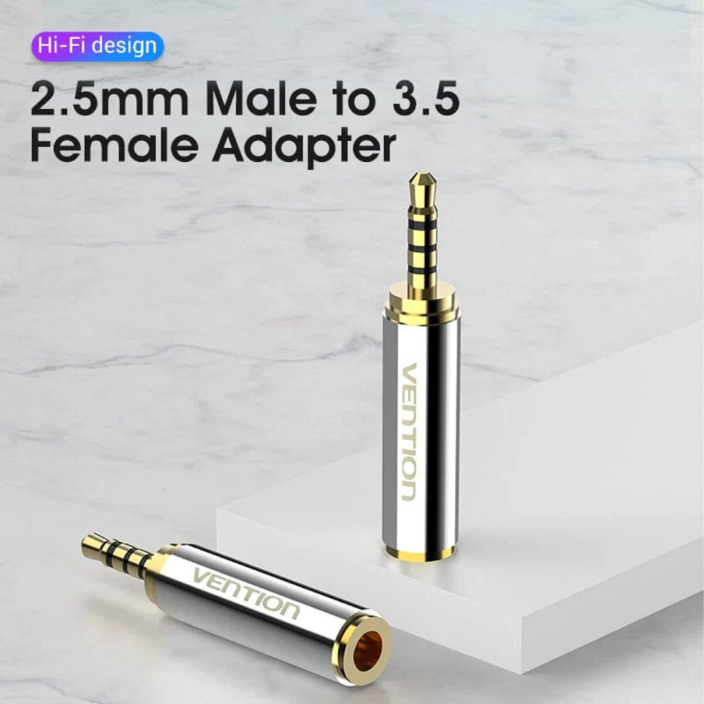Адаптер Vention 2.5mm Male to 3.5mm Female Audio Adapter Silvery Metal Type (VAB-S02) Київ - фото 2