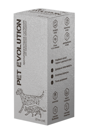 Суспензія протипаразитарна Pet Evolution (Пет Еволюшн) для собак та котів 20 мл, Ветсинтез Вінниця