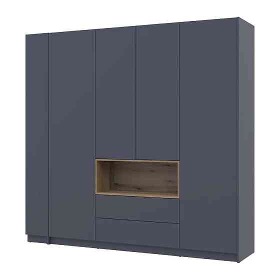 Шкаф для одежды с нишей и этажеркой Doros Дейл Графит/Дуб Эвок 4 ДСП 234х52х220 DRS-011727 (44900339) Днепр