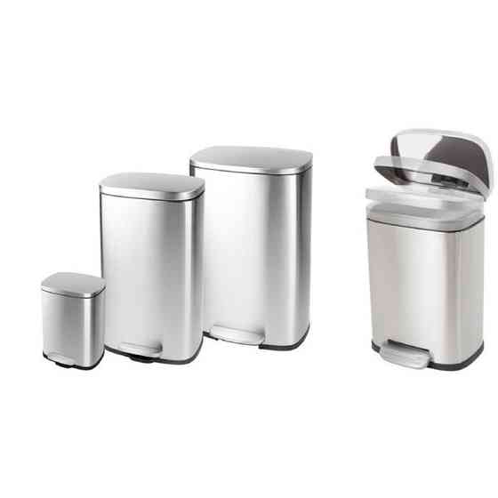 Відро для сміття з плавним закриванням прямокутне Mixxus Bevel-TC0105 SS Color 5 л колір неіржавка (MI7086) Харків