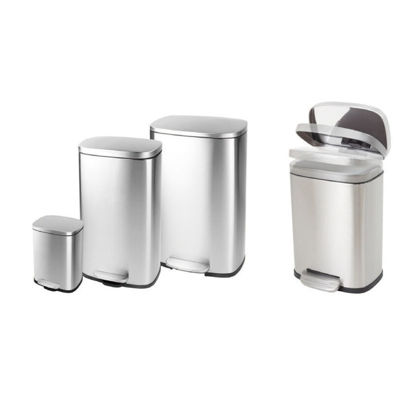 Відро для сміття з плавним закриванням прямокутне Mixxus Bevel-TC0105 SS Color 5 л колір неіржавка (MI7086) Харків - фото 5