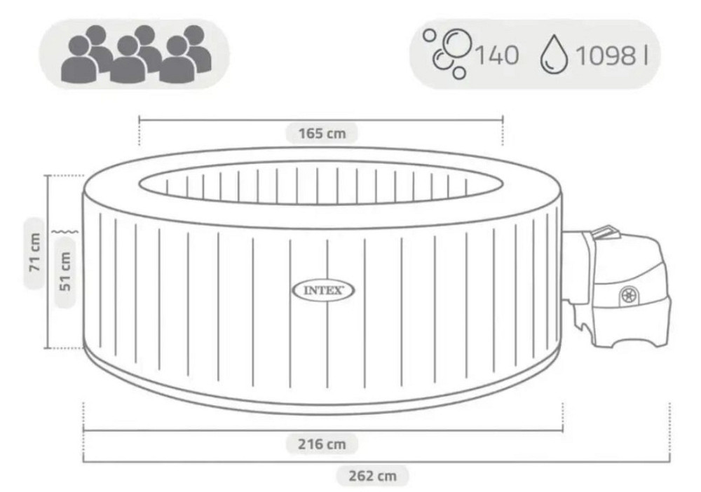 Intex Надувний джакузі - СПА 28428 NP (1) 216 х 71 см, в коробці. Харків - фото 5