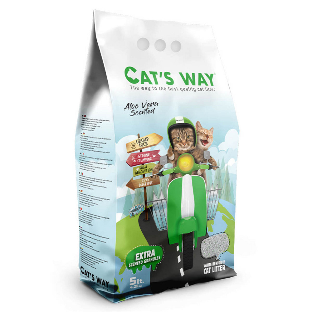 Наполнитель для кошачьего туалета Cat's Way Aloe Vera бентонитовый 5 л Зеленый Винница - изображение 1