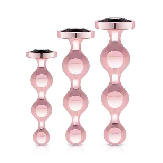 Набор анальных игрушек Rosy Gold - Metal Butt Plug Set 3 Pieces Sex Aura Киев