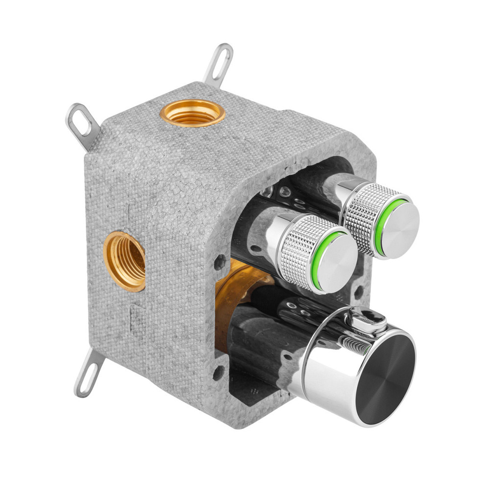 Душова система прихованого монтажу термостатична Kroner Element Thermo 211461-0101 хром Київ - фото 5