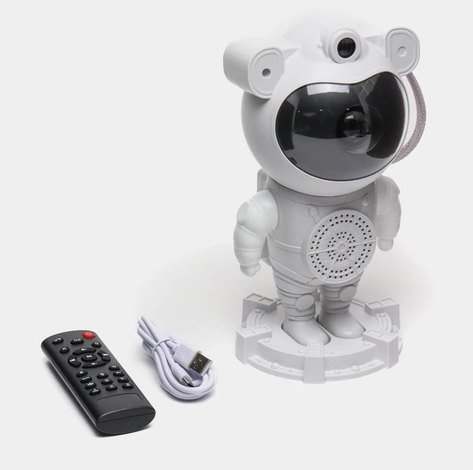 Ночник-проектор зоряного неба Астронавт 24см з пультом та Bluetooth колонкою (Білий) Вінниця - фото 8