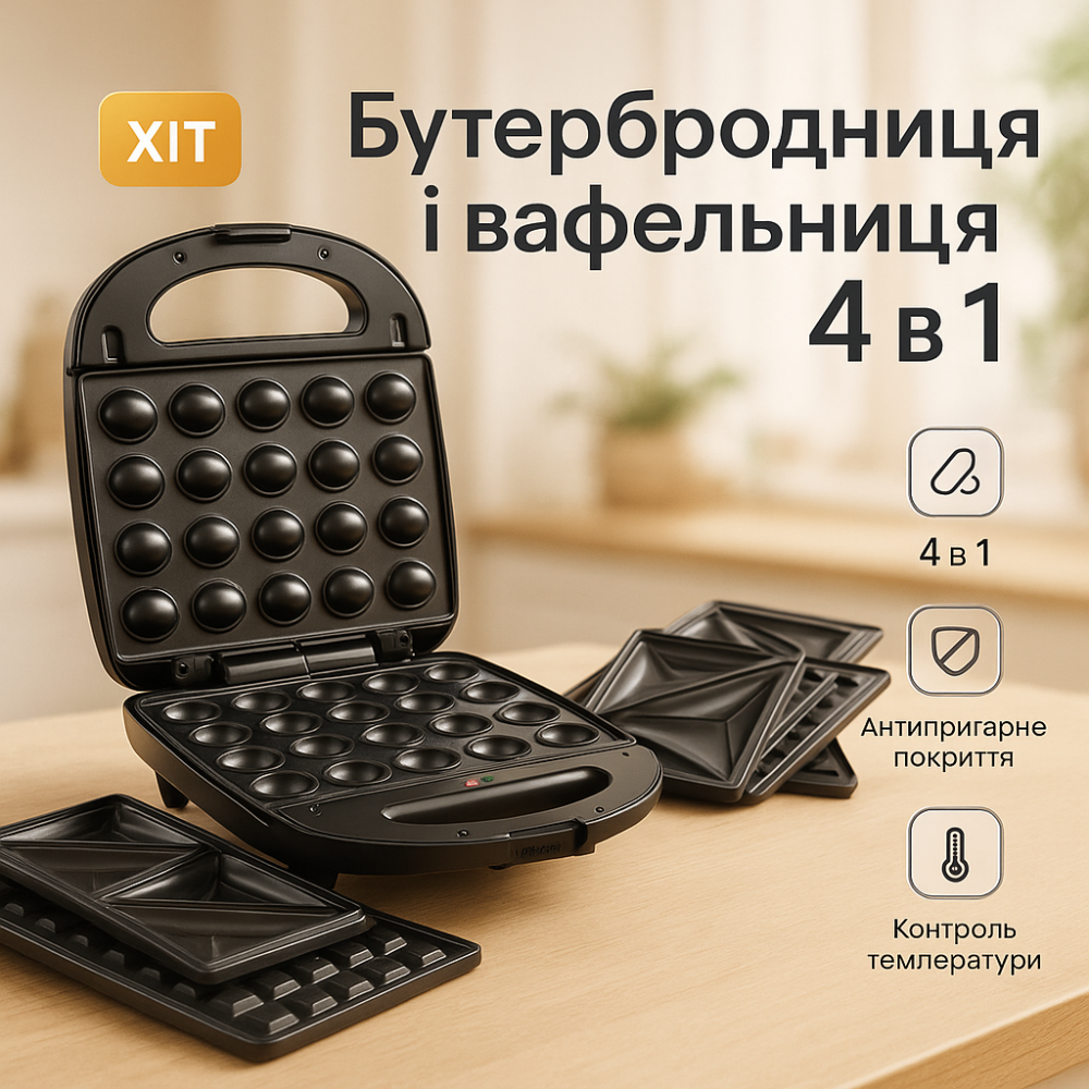 Электрическая бутербродница для дома, Сэндвичница для дома со сменными пластинами PC-54 Львов - изображение 17