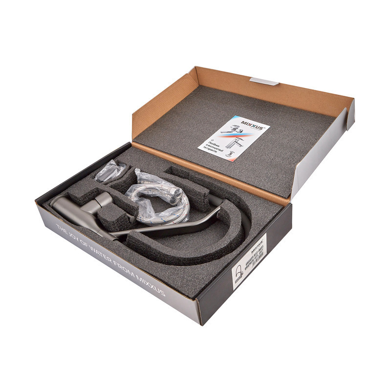 Змішувач для кухні MIXXUS PREMIUM GRAVITY 017 (NUT) GRAPHITE REFL.GRAY (Колір графіт та силіконовий вилив сірий) (MI8409) ( 14596 Харьков - изображение 4