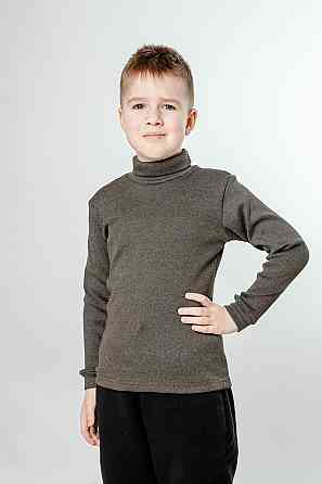 Водолазка дитяча, темно-кавова, рубчик, начіс, топ Крохатушка одяг Київ