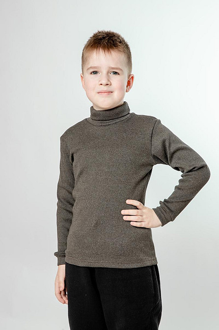 Водолазка дитяча, темно-кавова, рубчик, начіс, топ Крохатушка одяг Київ - фото 2