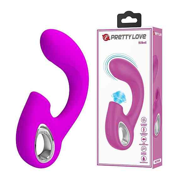 Вибратор для точки G Pretty Love Sibel с клиторальным стимулятором, розовый Sex Aura Киев