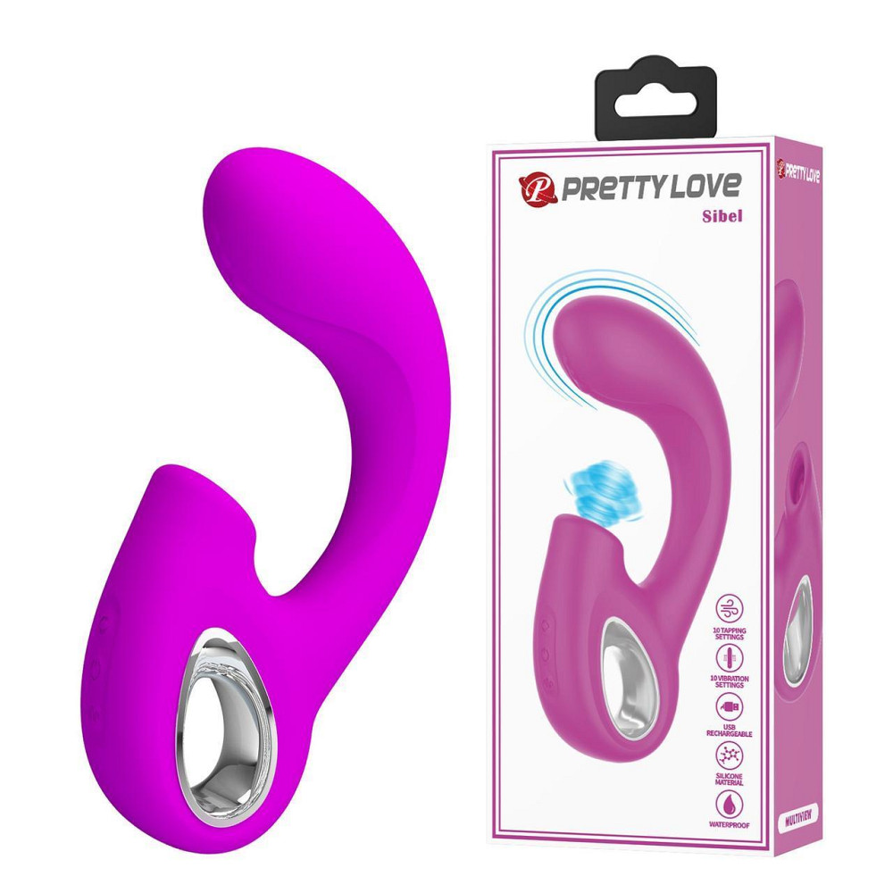 Вибратор для точки G Pretty Love Sibel с клиторальным стимулятором, розовый Sex Aura Киев - изображение 1