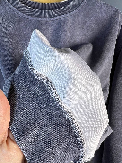 Свитшот женский Joy One 25177 оверсайз свободный крой средняя длина вареный тай-дай one size, графит, one size Киев - изображение 4