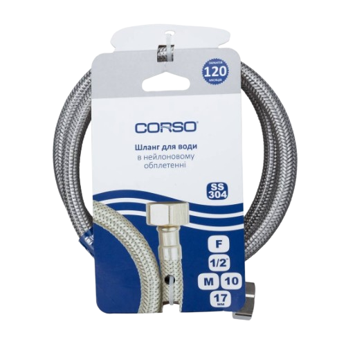 Шланг підводка для води 100см d17мм 1/2"M10 Corso Житомир - фото 5