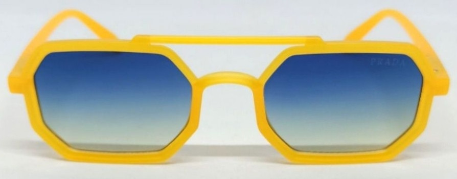 Брендовые очки унисекс синий градиент в жёлтой оправе узкие модные. Киев - изображение 7