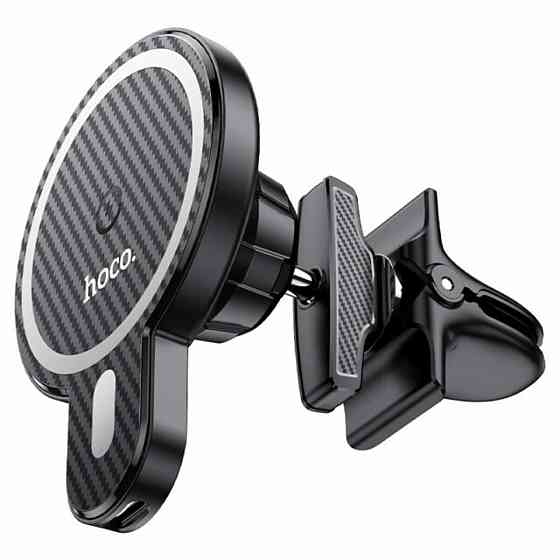 Тримач для мобiльного з БЗП HOCO CA85 Ultra-fast magnetic wireless charging car holder Black Київ