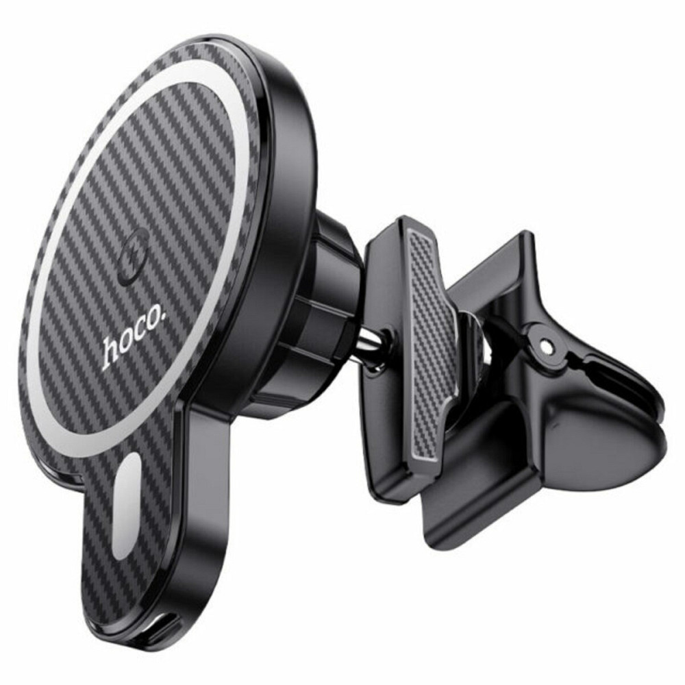 Тримач для мобiльного з БЗП HOCO CA85 Ultra-fast magnetic wireless charging car holder Black Київ - фото 3