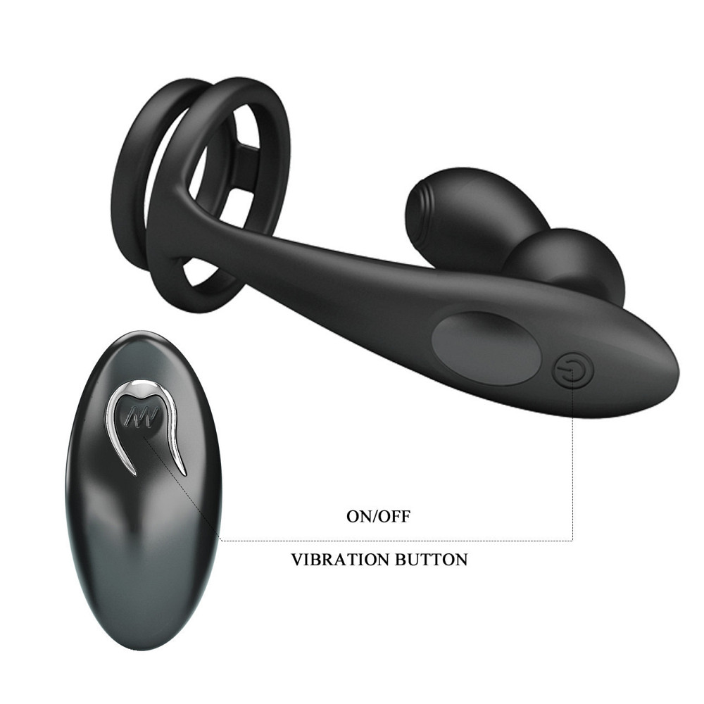 Анальная пробка с эрекционным кольцом - Mr Play Remote Control Vibrating Prostate Massager Sex Aura Киев - изображение 7