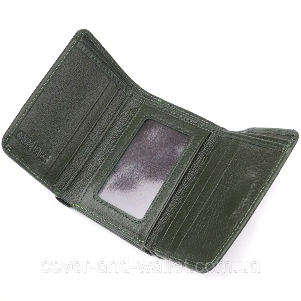 Компактный женский кошелек зеленого цвета на магнитной фиксации ST 403 Киев - изображение 7